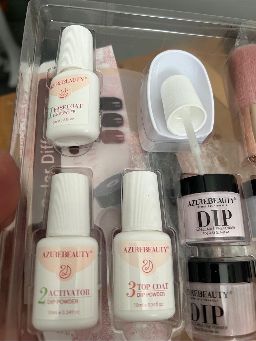 Pink Dip Powder Nail Kit with Brush - At-Home Salon Set - Picture 4 of 5